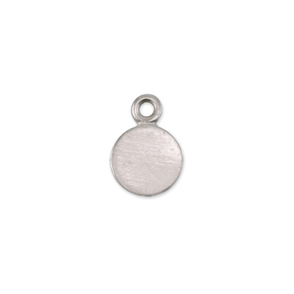 Metal Stamping Blanks Sterling Silver Round, Disc, Circle with Top Loop, 6.7mm (.26"), 18g, Pack of 5